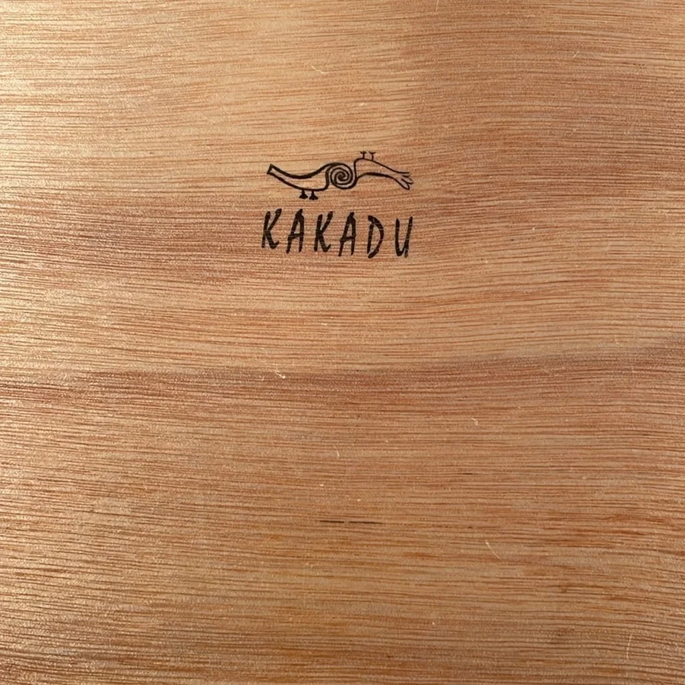 Kakadu Signed Wooden Hand Painted Vibrant Colored Exaggerate Person and Bird